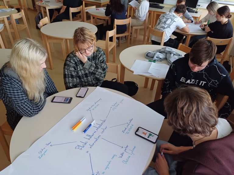 Dijaki izdelujejo plakat