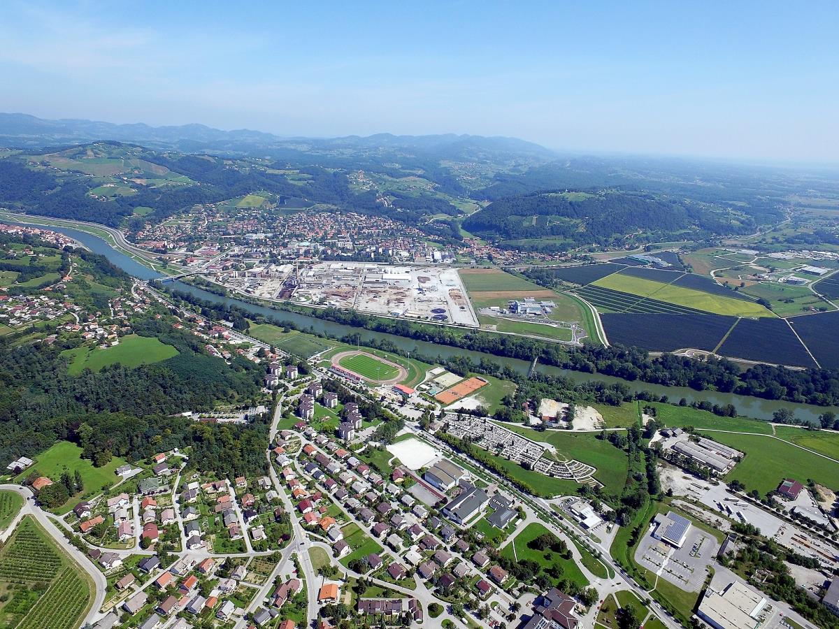 Letalski posnetek mesta Krško