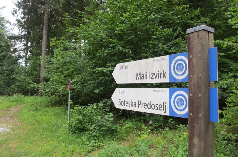 Smerokaza za pot mreža vodnih poti v Alpah